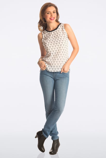 PrettySecrets White Printed Top PrettySecrets White Printed Top