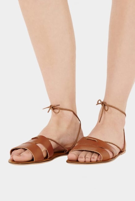 Warehouse Beige Ankle Strap Sandals Warehouse Beige Ankle Strap Sandals
