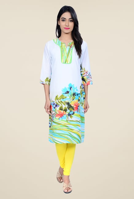 Juniper Light Blue Floral Print Kurta Juniper Light Blue Floral Print Kurta