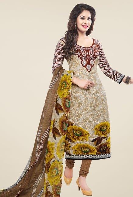 Salwar Studio Brown Cotton Dress Material Salwar Studio Brown Cotton Dress Material