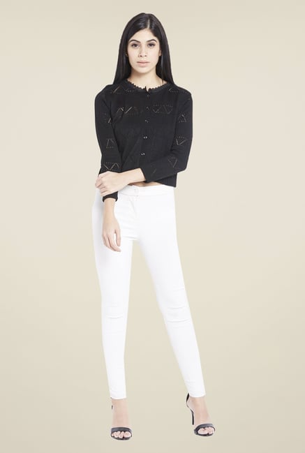 Globus Black Lace Crop Cardigan Globus Black Lace Crop Cardigan