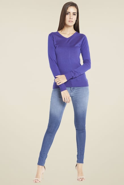 Globus Blue Solid Chic Sweatshirt Globus Blue Solid Chic Sweatshirt