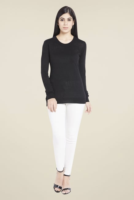 Globus Black Solid Pullover Globus Black Solid Pullover