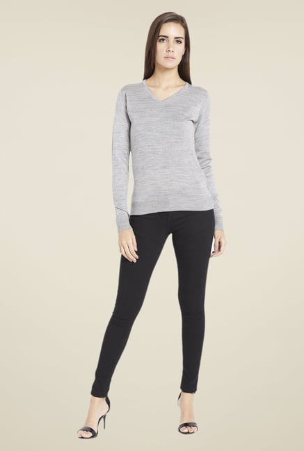 Globus Chic Grey Melange Textured Sweatshirt Globus Chic Grey Melange Textured Sweatshirt