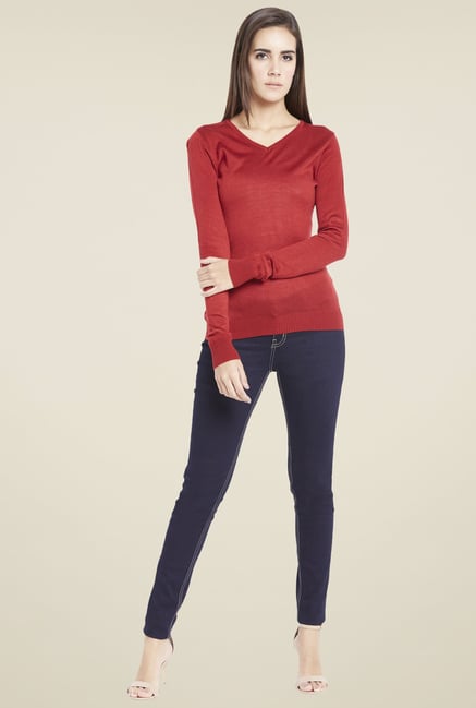 Globus Stunning Red Solid Sweatshirt Globus Stunning Red Solid Sweatshirt