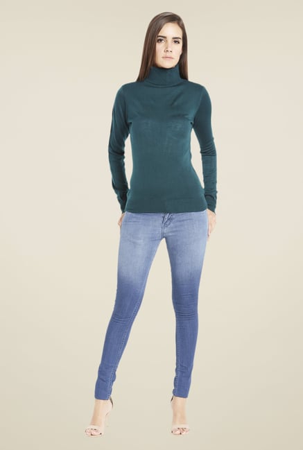 Globus Spectacular Teal Solid Sweatshirt Globus Spectacular Teal Solid Sweatshirt