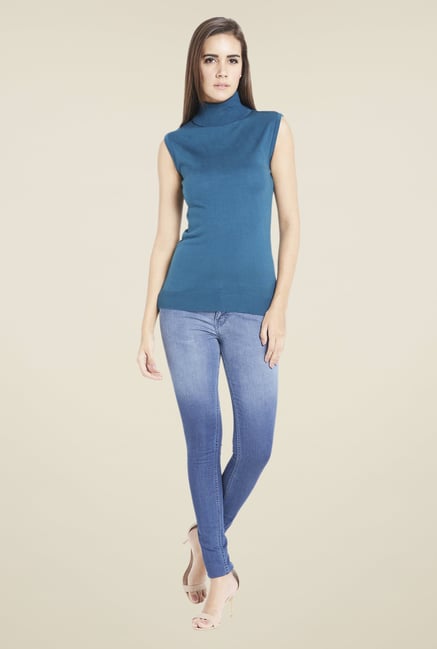 Globus Teal Solid Sweatshirt Globus Teal Solid Sweatshirt