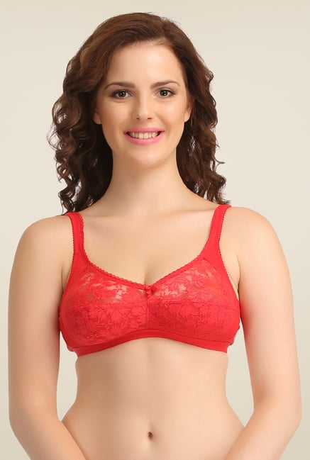 Clovia Red Wirefree Full Cup Bra Clovia Red Wirefree Full Cup Bra