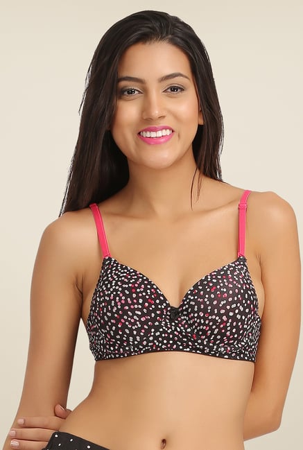 Clovia Black Padded Printed Bra Clovia Black Padded Printed Bra