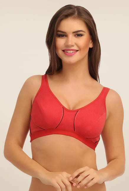 Clovia Red Wirefree Sports Bra Clovia Red Wirefree Sports Bra