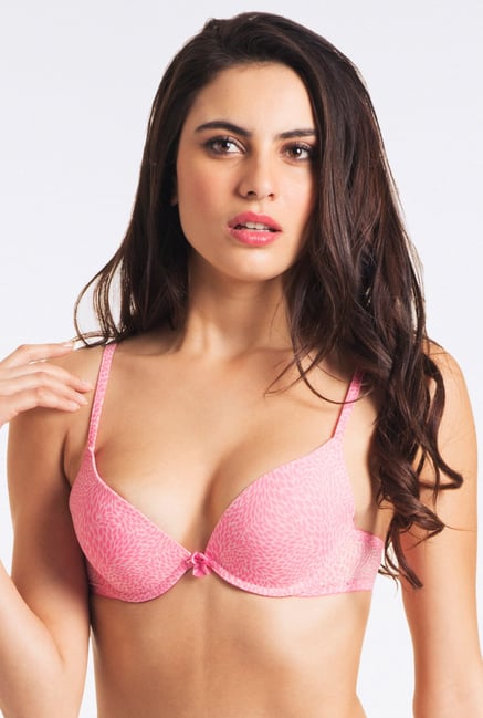 PrettySecrets Pink Leaf Spray Bra PrettySecrets Pink Leaf Spray Bra