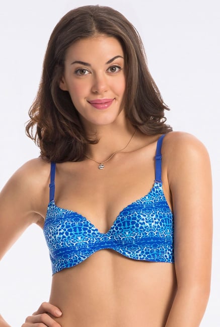 PrettySecrets Blue Animal Print Bra PrettySecrets Blue Animal Print Bra