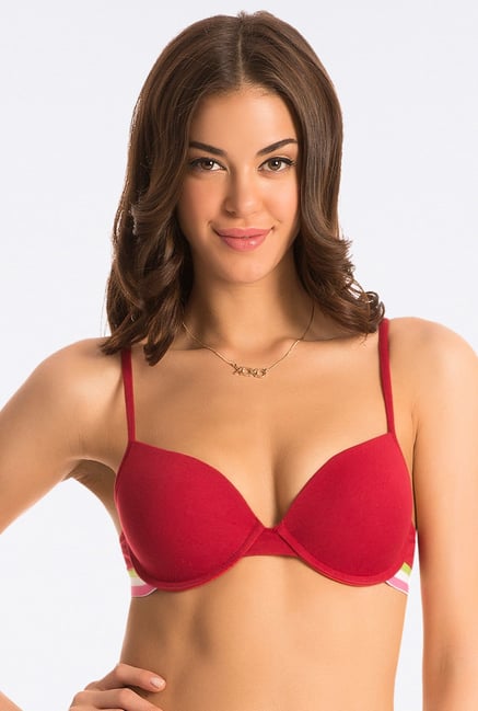 PrettySecrets Bombshell Red Sporty T Shirt Push Up Bra PrettySecrets Bombshell Red Sporty T Shirt Push Up Bra