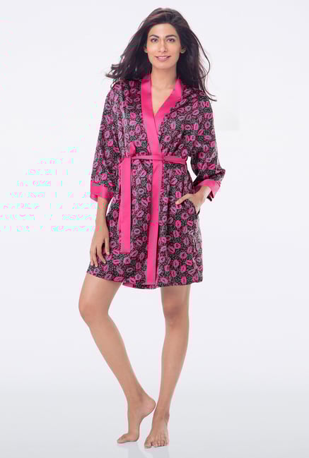 PrettySecrets Black Animal Print Robe PrettySecrets Black Animal Print Robe