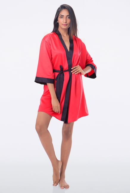 PrettySecrets Coral Solid Robe PrettySecrets Coral Solid Robe