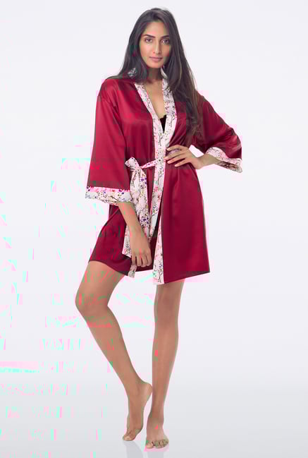 PrettySecrets Maroon Solid Robe PrettySecrets Maroon Solid Robe