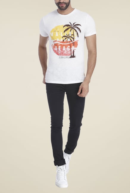 Jack & Jones White Cotton Printed T-shirt Jack & Jones White Cotton Printed T-shirt