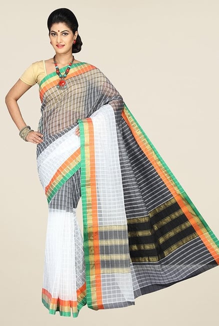 Pavecha's Multicolor Banarasi Cotton Silk Checks Saree Pavecha's Multicolor Banarasi Cotton Silk Checks Saree