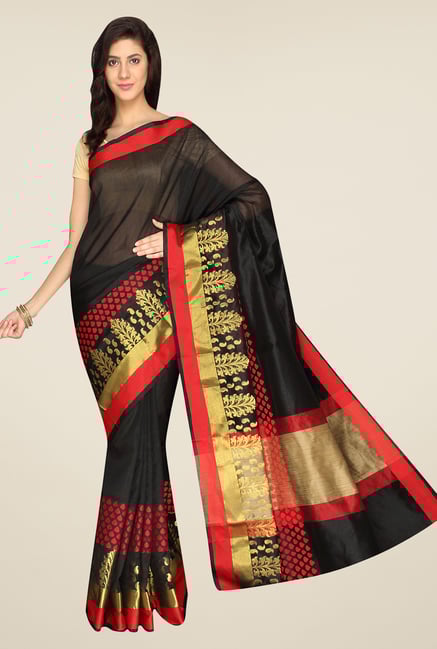 Pavecha's Black Banarasi Cotton Silk Saree Pavecha's Black Banarasi Cotton Silk Saree