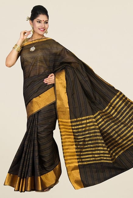 Pavecha's Black Banarasi Cotton Silk Saree Pavecha's Black Banarasi Cotton Silk Saree
