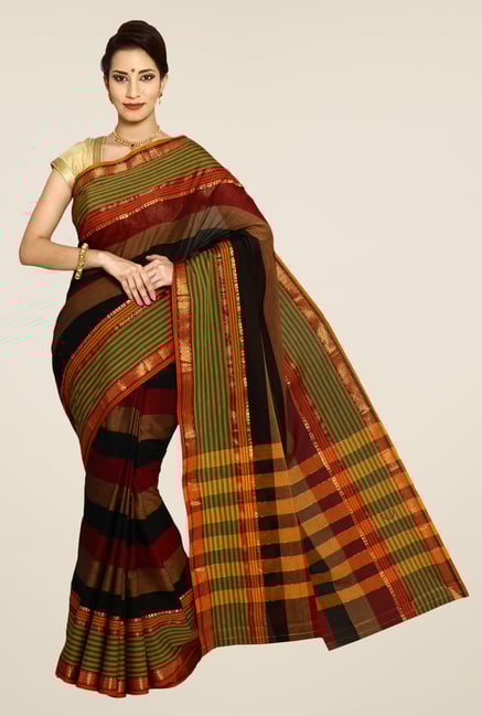 Pavecha's Multicolor Mangalagiri Cotton Stripes Saree Pavecha's Multicolor Mangalagiri Cotton Stripes Saree