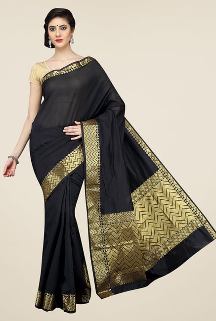 Pavecha's Black Banarasi Cotton Silk Saree Pavecha's Black Banarasi Cotton Silk Saree