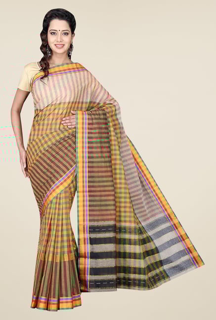 Pavecha's Multicolor Mangalagiri Cotton Checks Saree Pavecha's Multicolor Mangalagiri Cotton Checks Saree