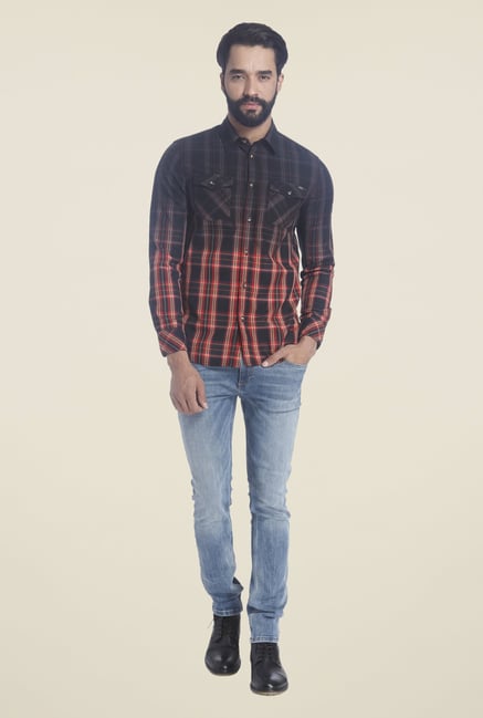 Jack & Jones Red & Black Checks Shirt Jack & Jones Red & Black Checks Shirt