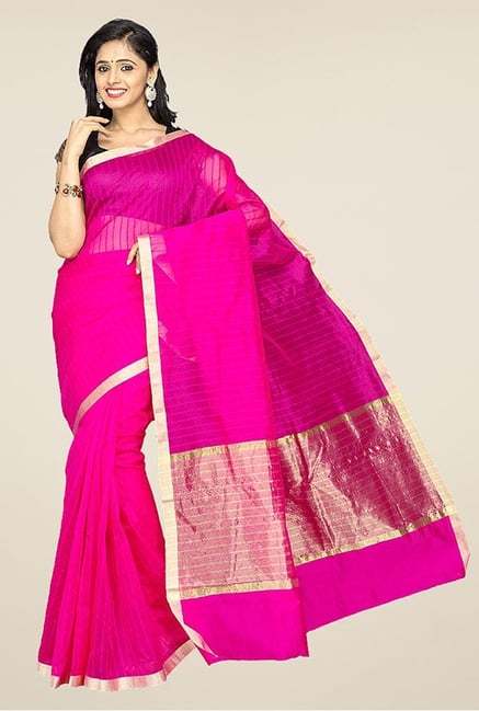 Pavecha's Pink Banarasi Cotton Silk Saree Pavecha's Pink Banarasi Cotton Silk Saree