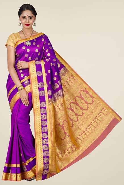 Pavecha's Purple Kanjivaram Art Silk Saree Pavecha's Purple Kanjivaram Art Silk Saree