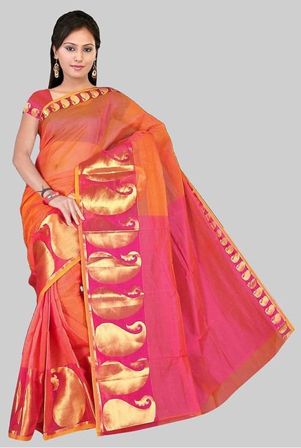 Pavecha's Pink Chettinad Cotton Silk Saree Pavecha's Pink Chettinad Cotton Silk Saree
