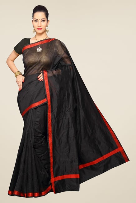 Pavecha's Black Banarasi Cotton Silk Saree Pavecha's Black Banarasi Cotton Silk Saree