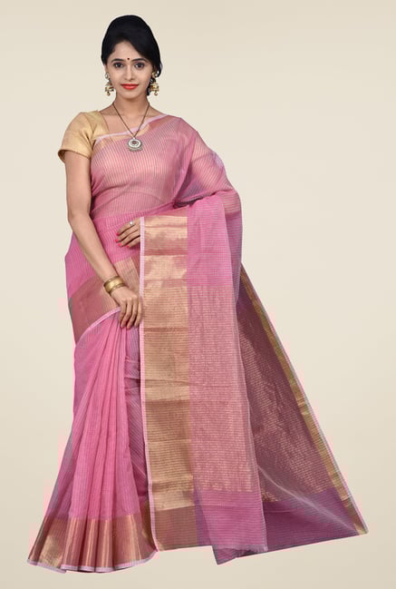 Pavecha's Pink Banarasi Cotton Silk Saree Pavecha's Pink Banarasi Cotton Silk Saree