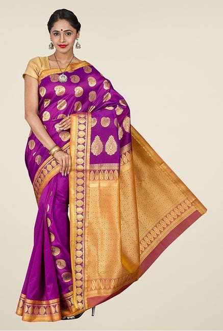 Pavecha's Purple Kanjivaram Silk Saree Pavecha's Purple Kanjivaram Silk Saree