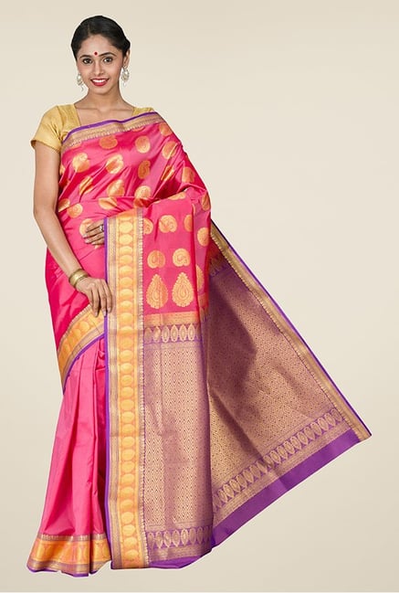 Pavecha's Pink Kanjivaram Silk Saree Pavecha's Pink Kanjivaram Silk Saree