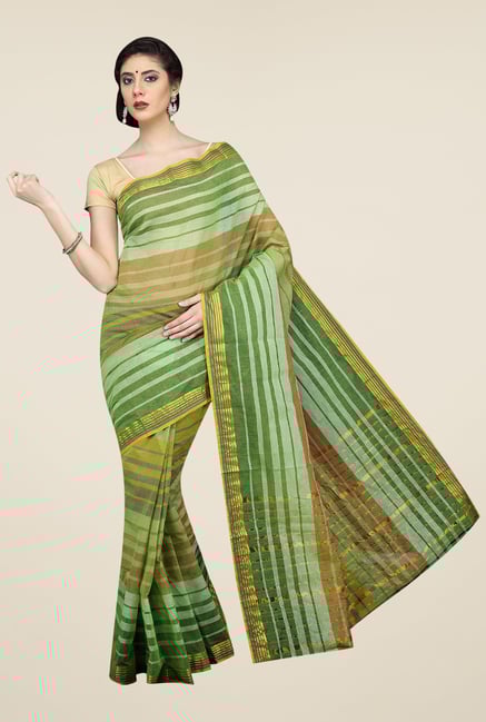 Pavecha's Multicolor Mangalagiri Striped Cotton Saree Pavecha's Multicolor Mangalagiri Striped Cotton Saree