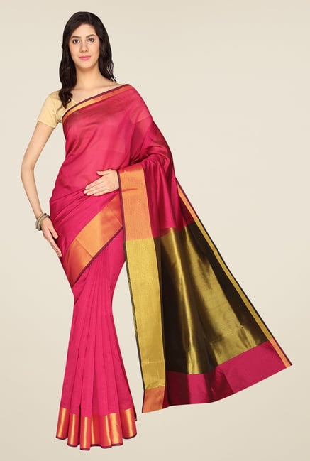 Pavecha's Pink Banarasi Silk Cotton Blend Saree Pavecha's Pink Banarasi Silk Cotton Blend Saree