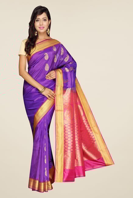 Pavecha's Purple Kanjivaram Art Silk Saree Pavecha's Purple Kanjivaram Art Silk Saree