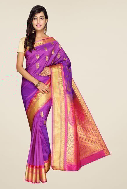 Pavecha's Purple Kanjivaram Art Silk Saree Pavecha's Purple Kanjivaram Art Silk Saree