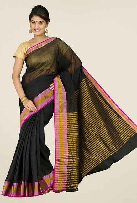 Pavecha's Black Banarasi Silk Cotton Blend Saree Pavecha's Black Banarasi Silk Cotton Blend Saree