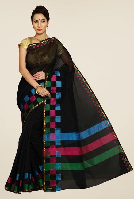 Pavecha's Black Banarasi Cotton Silk Saree Pavecha's Black Banarasi Cotton Silk Saree