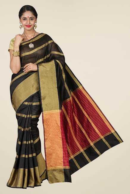 Pavecha's Black Banarasi Cotton Silk Saree Pavecha's Black Banarasi Cotton Silk Saree