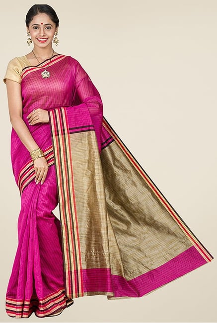 Pavecha's Pink Banarasi Cotton Silk Saree Pavecha's Pink Banarasi Cotton Silk Saree