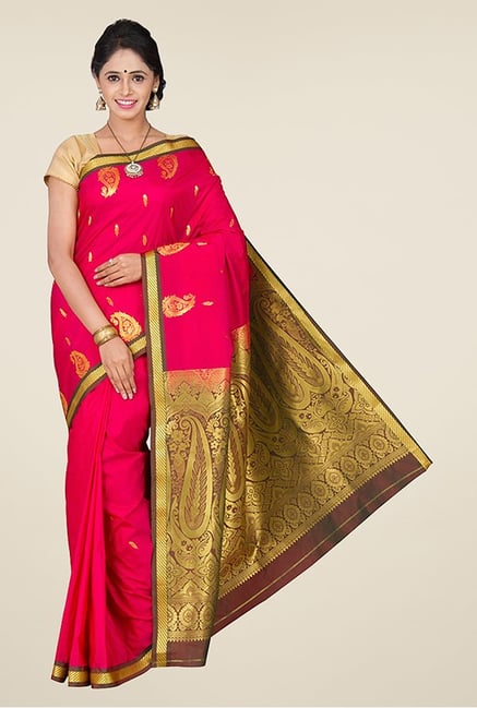 Pavecha's Pink Kanjivaram Silk Saree Pavecha's Pink Kanjivaram Silk Saree