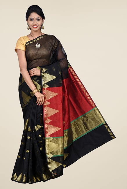 Pavecha's Black Banarasi Cotton Silk Saree Pavecha's Black Banarasi Cotton Silk Saree