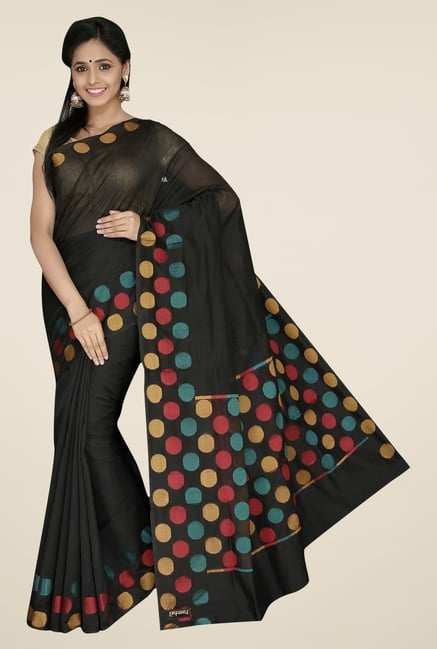 Pavecha's Black Banarasi Cotton Silk Saree Pavecha's Black Banarasi Cotton Silk Saree