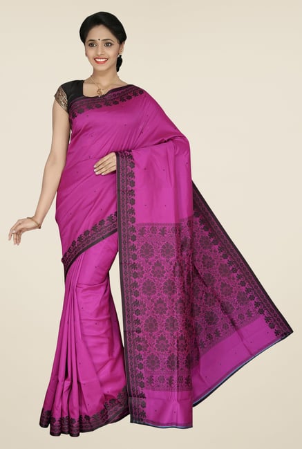 Pavecha's Purple Banarasi Cotton Silk Printed Saree Pavecha's Purple Banarasi Cotton Silk Printed Saree
