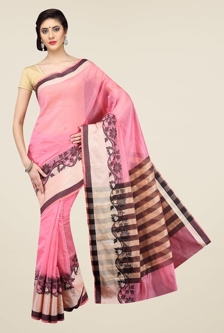 Pavecha's Pink Banarasi Cotton Silk Saree Pavecha's Pink Banarasi Cotton Silk Saree