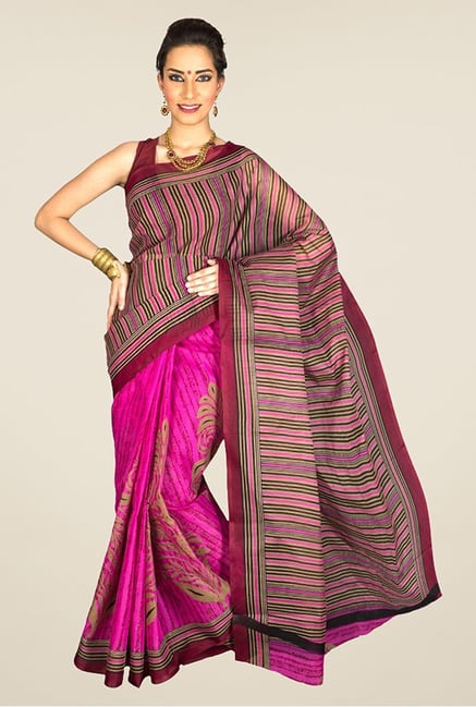 Pavecha's Pink Mangalagiri Cotton Polyblend Saree Pavecha's Pink Mangalagiri Cotton Polyblend Saree