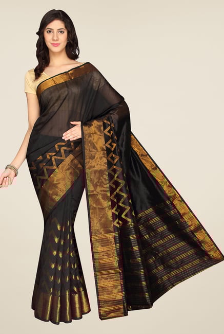 Pavecha's Black Banarasi Cotton Silk Saree Pavecha's Black Banarasi Cotton Silk Saree